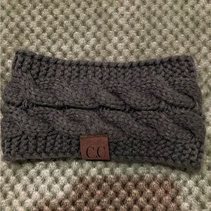cc grey knitted headband